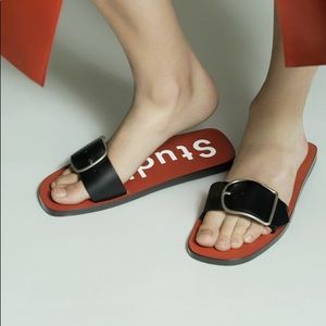 Acne Studios Odet leather Slides Sandals Size 35